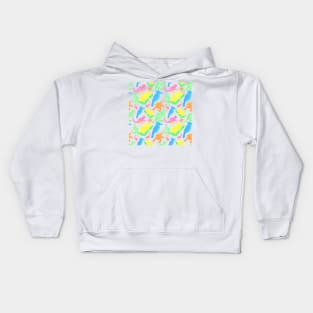 Bright 90's inspired Australian Native Animal Pattern Kids Hoodie